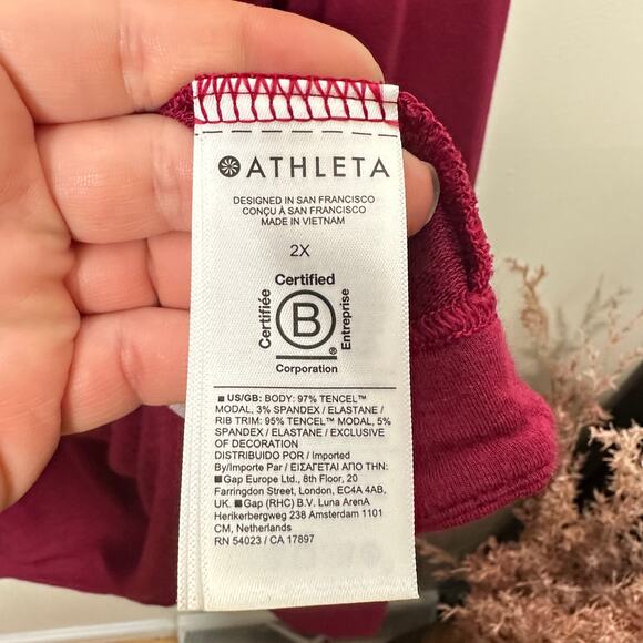 ATHLETA Pranayama Wrap Cardigan Coffeeberry Red Purple Sz 2X {YY45} - Picture 4 of 5